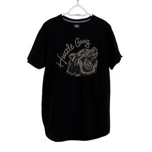 Hustle Gang Graphic Tee Size Large Black Studded Logo Shirt